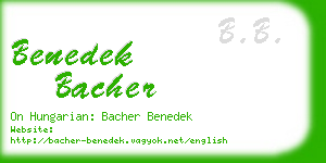 benedek bacher business card